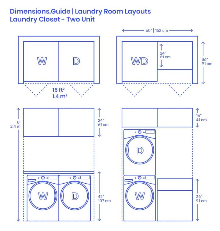 Standard Washer and Dryer Dimensions (with Photos 