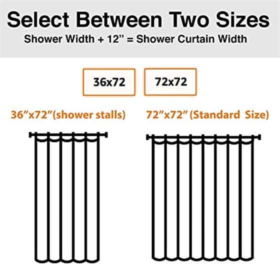 Standard Shower Curtain Size Plus, What Is The Average Size Of Shower Curtain