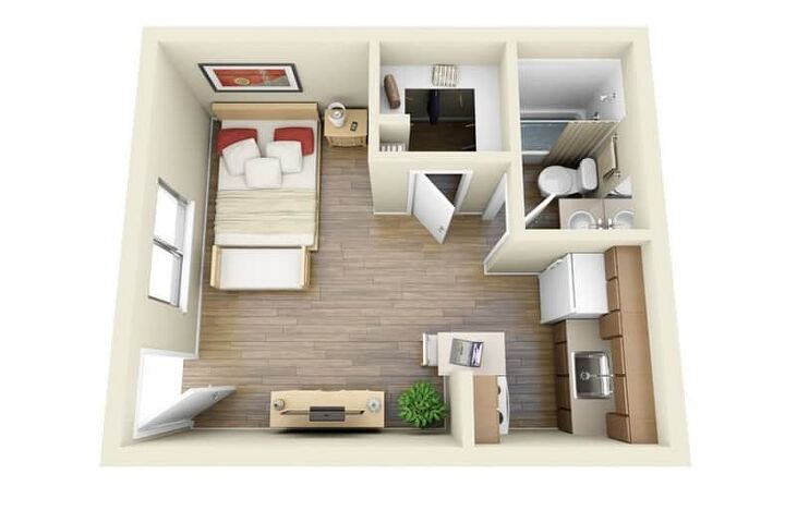 500 Sq Ft House Plans 2 Bedroom 3d