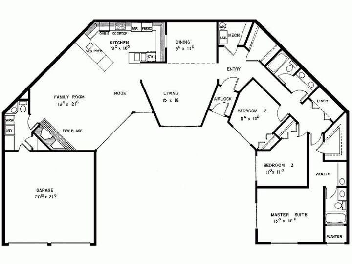 U Shaped House Plans With Drawings, U Shaped One Level House Plans