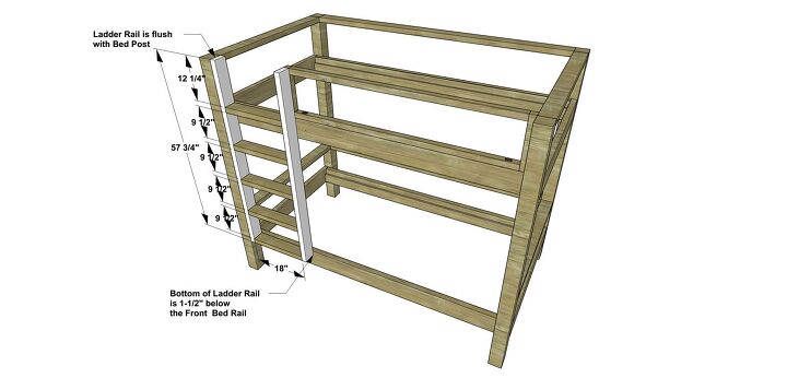 Bunk Bed Ladder Plans With Drawings, How To Build A Bunk Bed Ladder