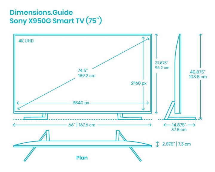 Beenmerg Vlek Somber 75-Inch TV Dimensions (with Drawings) – Upgraded Home
