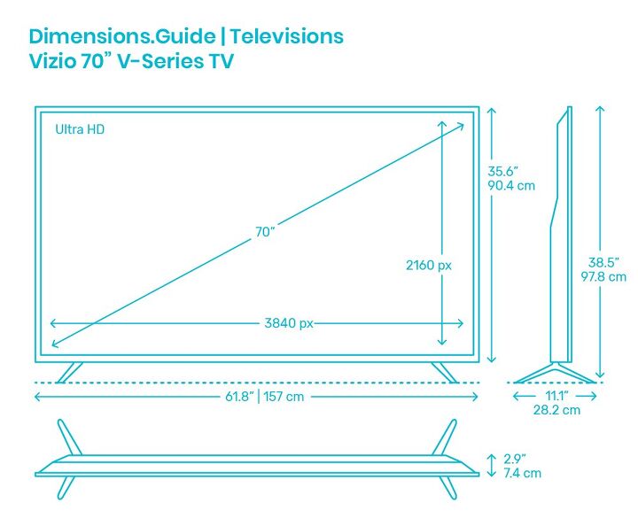 how wide is a 70 inch samsung tv