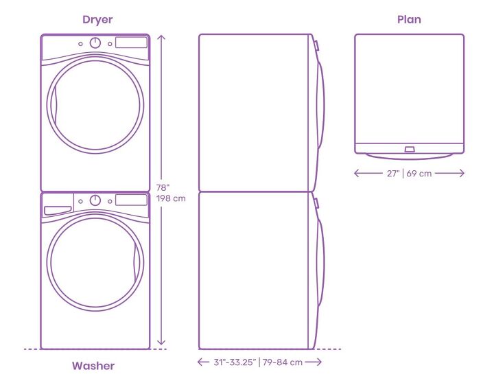 Stackable Washer Dryer Closet Dimensions With Drawings Upgraded Home